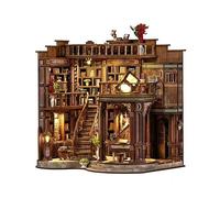 Roroom AW02-003 - Kit de rincón de libros de ensueño con LED, decoración de casa de muñecas de madera, artesanía de construcción de modelos creativos para adultos, sala de libros de ensueño de