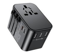 RoRoSkin 35W Adaptador Enchufe Universal, Enchufe Universal Viaje con 2USB-C,3USB-A y 1CA,Adaptador Internacional para Alemania EE.UU. Reino Unido Francia España Japón Italia AUS más de 200 países