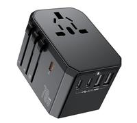 RoRoSkin 70W Adaptador Enchufe Universal, Enchufe Universal Viaje con 3USB-C,2USB-A y 1CA,Adaptador Internacional para Alemania EE.UU. Reino Unido Francia España Japón Italia AUS más de 200 países