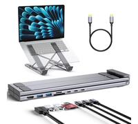 RoRoSkin Estación de acoplamiento USB C 8 en 1 para portátil con HDMI 4K, 2 USB 3.0, PD 100W, soporte de aluminio USB C para tableta, estación de acoplamiento universal para MacBook Pro/Air/Dell/HP