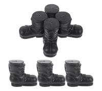 RORPOIR 10 Botas de Santa de Plástico Negro para Decoración Navideña, Accesorios Festivos para Fiesta en Casa y Ambiente Alegre de Navidad