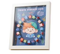 RORPOIR 1juego Cajita De Para Dientes De Leche Diseño De Marco De Almacenamiento De Dientes Deciduos Para Recuerdos De Crecimiento Infantil Transparente y