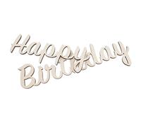 RORPOIR 1juego Decoración De Pared De Madera Happy Birthday Para Cumpleaños Calcomanías De Fiesta Palabras Decorativas Para Fiestas Como Fondo Fotográfico y Decoración De Habitaciones