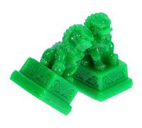 RORPOIR 2 Piezas Adorno De León Estatua De León Chino Productos Feng Shui Estatuas Chinas Tradicionales Pequeñas Obras De Arte De Leones Mini Estatuas De Leones Resina Verde Claro