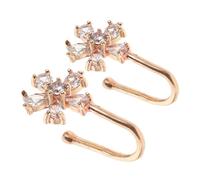 RORPOIR 2 Piezas Anillos Nariz Falsos de Metal Forma Flores y Circonitas Clip sin Perforación para Mujeres y Hombres Joyería Nasal de Moda Paquete