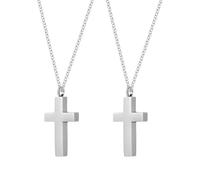 RORPOIR 2 piezas Colgante Cruz Cremación Acero Duradero Collar Urna Cenizas Para Hombre Mujer Elegante Joyería Conmemorativa
