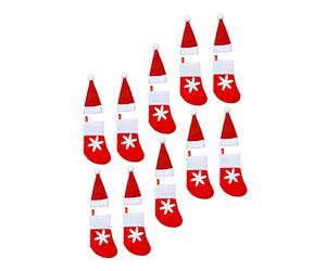 RORPOIR 20 Piezas De Bolsas para Vajilla Navideña Fundas para Botellas De Vino Tinto Bolsas para Portavasos Decoración Navideña