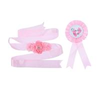RORPOIR 2piezas Sash y Corsage Para y Papá Punto Juego De Ropa De Fiesta Para Shower Maternidad y Revelación De Género Decoración De Embarazo Rosa