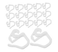 RORPOIR 36 Piezas Ganchos Plásticos para Cortinas Blancos Resistentes y Protectores de Tejidos con Mecanismo Anticaída para Pinzas y Pliegues Dormitorios y Habitaciones Infantiles