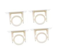 RORPOIR 4 Piezas Soportes Adhesivos para Barra de Cortina Giratorios de Soporte de Poste Ajustable y Telescópico Ganchos Rotativos para Baño y Dormitorio sin Taladro Plástico Resistente