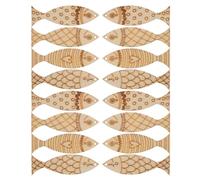 RORPOIR 50 Piezas de Adornos de Madera de Pescado para Decoracion Verano, Diseño DIY Creativo Estilo Mediterráneo y Temática Náutica para Proyectos de Manualidades Infantiles