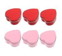RORPOIR 6piezas Cajas De Metal Forma De Para y De Contenedores Sellados Con Tapa Para De San Valentín y Ocasiones Especiales Color Rojo