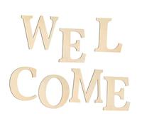 RORPOIR 7 Piezas Rebanadas de Madera de Grafiti Letras Decorativas para Manualidades, sin Rebabas Superficies Lisas, para Decoración del Hogar y Fiestas