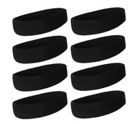 RORPOIR 8 Diademas Deportivas Negras para Yoga y Running, Absorbentes de Sudor, Elásticas y Antideslizantes, Ideales para Ejercicios al Aire Libre