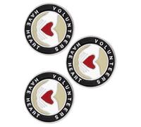 RORPOIR Alfiler de Aleación Redondo Diseño Especial Imperdibles, Insignia de Voluntario en Pack de 3 Piezas para Decoración de Ropa en Bodas y Aniversarios Color Aleatorio