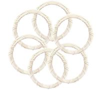 RORPOIR Aros Decorativos para Festivales y Celebraciones 6 de Ratán Beige Estilo Natural y Clásico para Decoración y Bricolaje en Restaurantes y Jardines