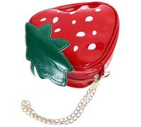 RORPOIR Bolso Bandolera Capacidad Moderada Forma de Fruta Roja, Material de Pu y Poliéster y Dos Métodos de Transporte para Mujer para Uso Trabajo o Citas