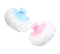 RORPOIR Borla para Polvos Corporales de Ñiño 8cm, 2 Piezas, Suave Felpa y Pp, Minimiza Dispersión de Polvo, Lavable para Cambios de Pañal y Cuidado Infantil