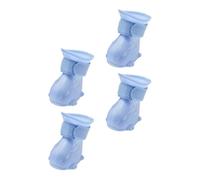 RORPOIR Botas de Lluvia Impermeables Material Tep Transpirable y Portátil 4 Piezas para Perros Pequeños Cubrezapatos Azules para Días de Lluvia