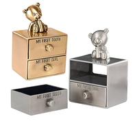 RORPOIR Caja de Recuerdos para Dientes de Leche y Rizos de Ñiño, 2 Piezas de Metal para Guardar y Proteger Diseño Compacto para Obsequio Especial