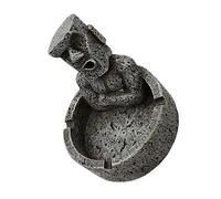 RORPOIR Cenicero con Estatua De Pascua Cenicero De Piedra Moai Artesanía Creativa De Resina para Decoración De Sala De Estar