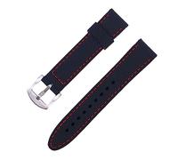 RORPOIR Correa De Reloj De Silicona y Duradera Banda Transpirable Para Reemplazo De Compatible Con Modelos De Smartwatch Negro Con Detalles Rojos