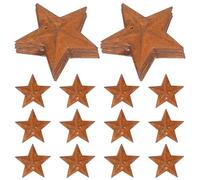 RORPOIR de Estrellas de Granero de Hierro Vintage con Agujero para Colgar 30 Piezas Adorno Navideño Campestre Tamaño 4,5 Cm para Hogar y Halloween