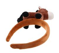 RORPOIR Diadema Buen Ajuste de Peluche de Caballo Marrón para Año Lunar 2026, Accesorio Festivo de Tela para Fiestas Temáticas y Celebraciones