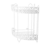 RORPOIR Estante de Baño de Esquina de Hierro Forjado sin Taladro Tamaño Pequeño 31X205X205 CM Doble Capa Repisa Triangular para Inodoro y Baño Almacenamiento Práctico para Hogar