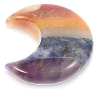 RORPOIR Estatua Luna de Cristal Natural Diseño Creativo y Delicado, Adorno para Escritorio Que Mejora la Energía y Ayuda Concentración