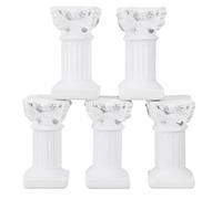 RORPOIR Estatuas de Columnas Romanas para Decoración de Interiores y Exteriores de Color Claro Conjunto de 5 de Resina Accesorio para Fotografía Adecuado para Terraza