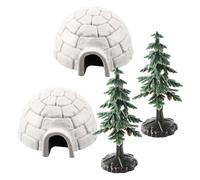 RORPOIR Figuras Decorativas de Casa de Hielo Artificial y Árboles de Navidad Miniatura Ornamentación Realista para Mesa y Navideños Detallado para Festivo