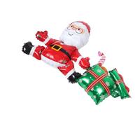 RORPOIR Globo Verde Navideño de Aluminio Diseño de Papá Noel Globo Inflable Ambiente Alegre y Único para Decoración Festiva en Casa y Oficina