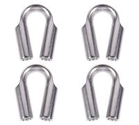 RORPOIR Guardacabos de Cable de Acero Inoxidable 304 Protección y Acabado Pulido, 4 Piezas para Cables y Cuerdas de Acero, Uso Industrial y Profesional