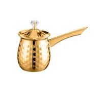RORPOIR Jarra de Acero Inoxidable Dorada para Espumar Leche Pico Estrecho y Separador de Espuma, Capacidad 400ml, Diseño Elegante para Accesorios de Café