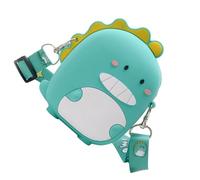RORPOIR Mini Bolso Bandolera Silicona Verde, Ligero y Portátil, Diseño Tridimensional de Dinosaurios, Adecuado para Jugar los Fines de Semana