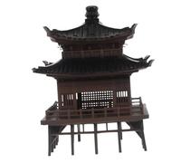 RORPOIR Mini Pagoda Garden Statue Asian Zen Style Micro Landscape Ornament For Fish Tank and Home Décor Plastic Pavilion Model with Detailed Traditional Architecture Design