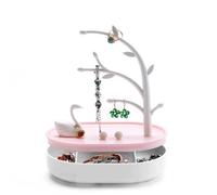 RORPOIR Organizador de Joyas Elegante para Mujeres y Niñas Diseño de Cisne en Abs, Estante para Anillos y Collares, Almacenamiento Práctico y Decorativo