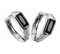 RORPOIR Pendientes para hombres en aleación negra, estilo hip hop con clip para oreja, diseño minimalista y ligero, 1 par, adecuados para uso diario y moda urbana