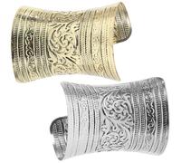 RORPOIR Pulseras Abiertas de Metal Patrones en Únicos, 2 Piezas para Mujer, Joyas de Muñeca Vintage Ideales para Eventos y Uso Cotidiano