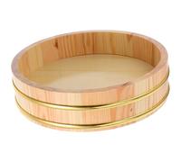 RORPOIR Recipiente Tradicional Diseño Elegante para Mezclar Arroz de Sushi de Madera de 26cm, Uso Versátil para Restaurantes Japoneses y Preparación en Casa