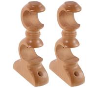 RORPOIR Soportes de Madera para Barra de Cortina Romana Doble Base Fija Resistente 28 MM Montaje en Pared para Cocina Dormitorio y Sala de Estar 2 Piezas en Color Madera Natural