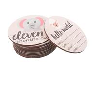 RORPOIR Tarjetas de Madera para Recordar La Edad del Bebé con Forma de Milla con Mensuales Juego de 13 Círculos de Madera