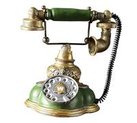 RORPOIR Teléfono Fijo Retro de Resina Vintage Europeo con Cable Decoración para Hogar y Oficina Clásico Duradero Verde