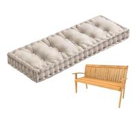 Rorquscade Cojines para Banco Terciopelo Cojín Rectangular Antideslizante con Relleno Suave Y Correas, Almohadilla De Asiento para Comedor, Ventana, Jardín, Terraza, Cocina, Pasillo(White,100x40cm)