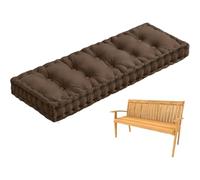 Rorquscade Cojines para Banco Terciopelo Cojín Rectangular Antideslizante con Relleno Suave Y Correas, Almohadilla De Asiento para Comedor, Ventana, Jardín, Terraza, Cocina, Pasillo(Coffee,150x60cm)