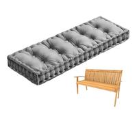 Rorquscade Cojines para Banco Terciopelo Cojín Rectangular Antideslizante con Relleno Suave Y Correas, Almohadilla De Asiento para Comedor, Ventana, Jardín, Terraza, Cocina, Pasillo(Gray,140x40cm)