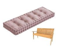 Rorquscade Cojines para Banco Terciopelo Cojín Rectangular Antideslizante con Relleno Suave Y Correas, Almohadilla De Asiento para Comedor, Ventana, Jardín, Terraza, Cocina, Pasillo(Pink,150x60cm)