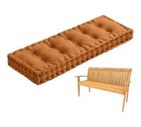 Rorquscade Cojines para Banco Terciopelo Cojín Rectangular Antideslizante con Relleno Suave Y Correas, Almohadilla De Asiento para Comedor, Ventana, Jardín, Terraza, Cocina, Pasillo(Orange,170x50cm)