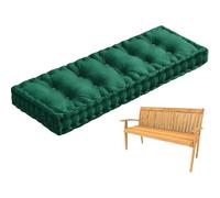 Rorquscade Cojines para Banco Terciopelo Cojín Rectangular Antideslizante con Relleno Suave Y Correas, Almohadilla De Asiento para Comedor, Ventana, Jardín, Terraza, Cocina, Pasillo(Green,160X60cm)